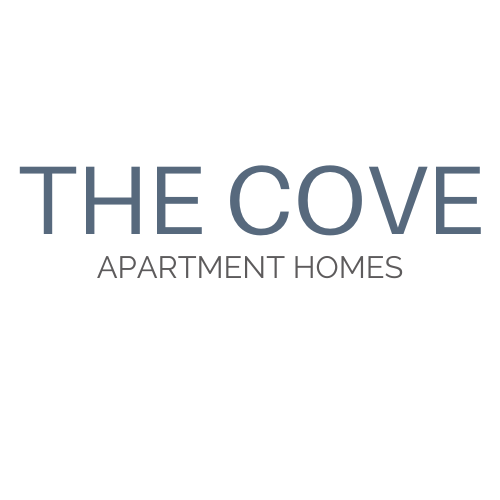 a photo of the cove apartments logo on a black background